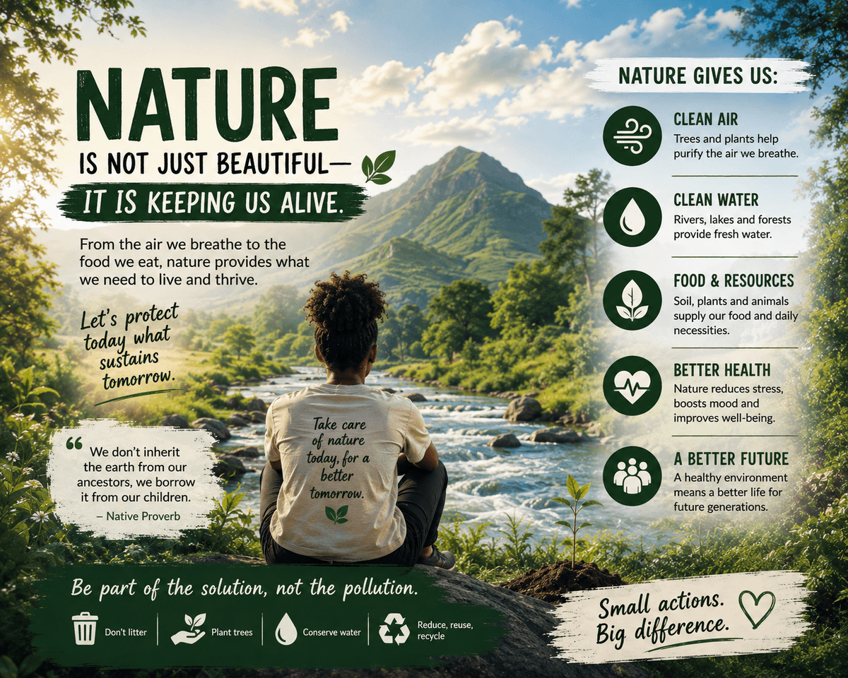 NATURE IS NOT JUST BEAUTIFUL IT IS KEEPING US ALIVE