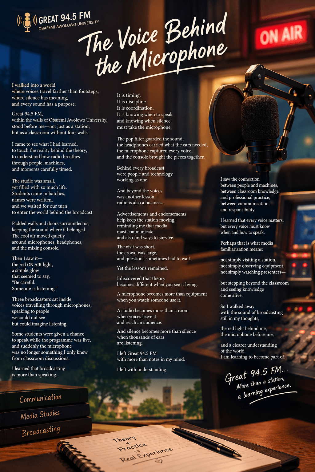 THE VOICE BEHIND THE MICROPHONE