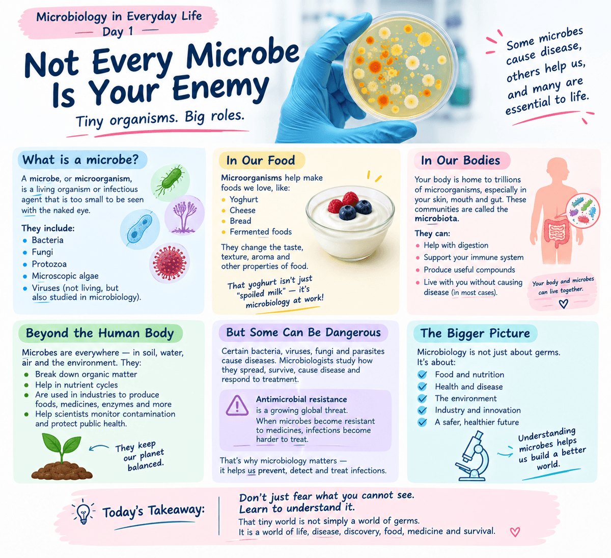 MICROBIOLOGY IN EVERYDAY LIFE — DAY 1 Not Every Microbe Is Your Enemy