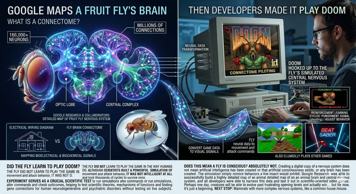 Google Mapped a Fruit Fly's Brain — Then Developers Made It Play Doom