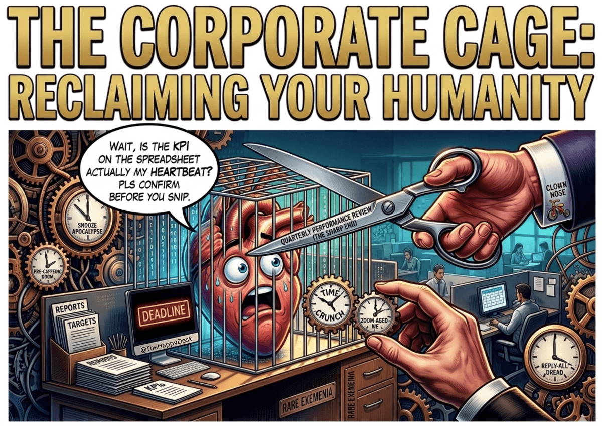 The Corporate Cage: Reclaiming Your Humanity (And Sanity) From 9-to-5 Office Burnout