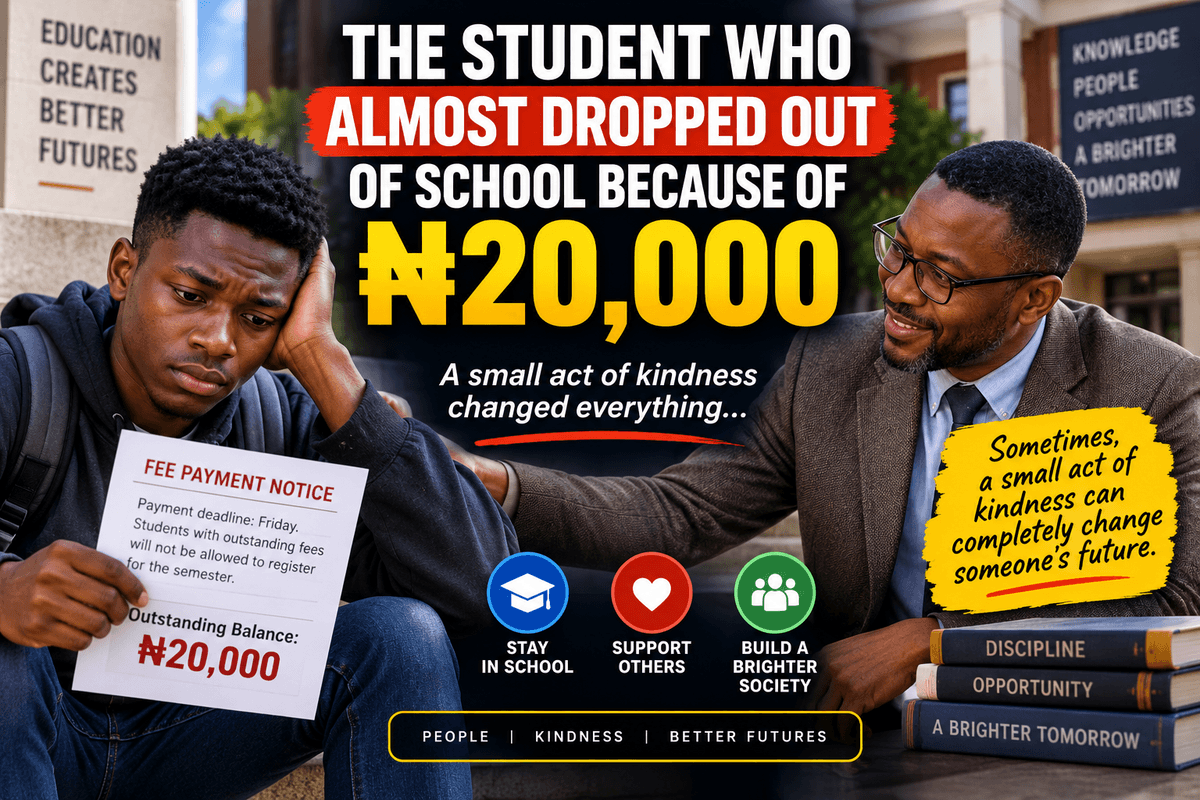 The Student Who Almost Dropped Out of School Because of ₦20,000