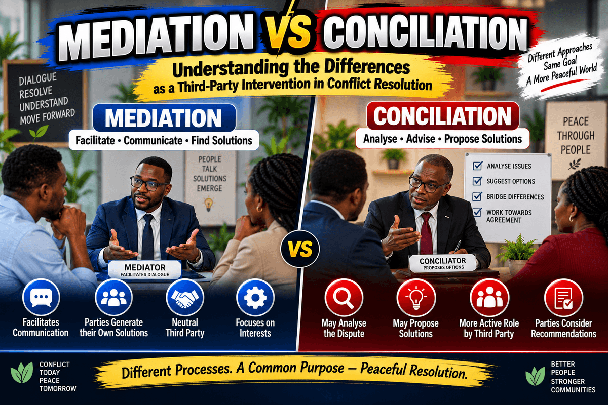 Mediation vs. Conciliation: Understanding Two Third-Party Interventions in Conflict Resolution