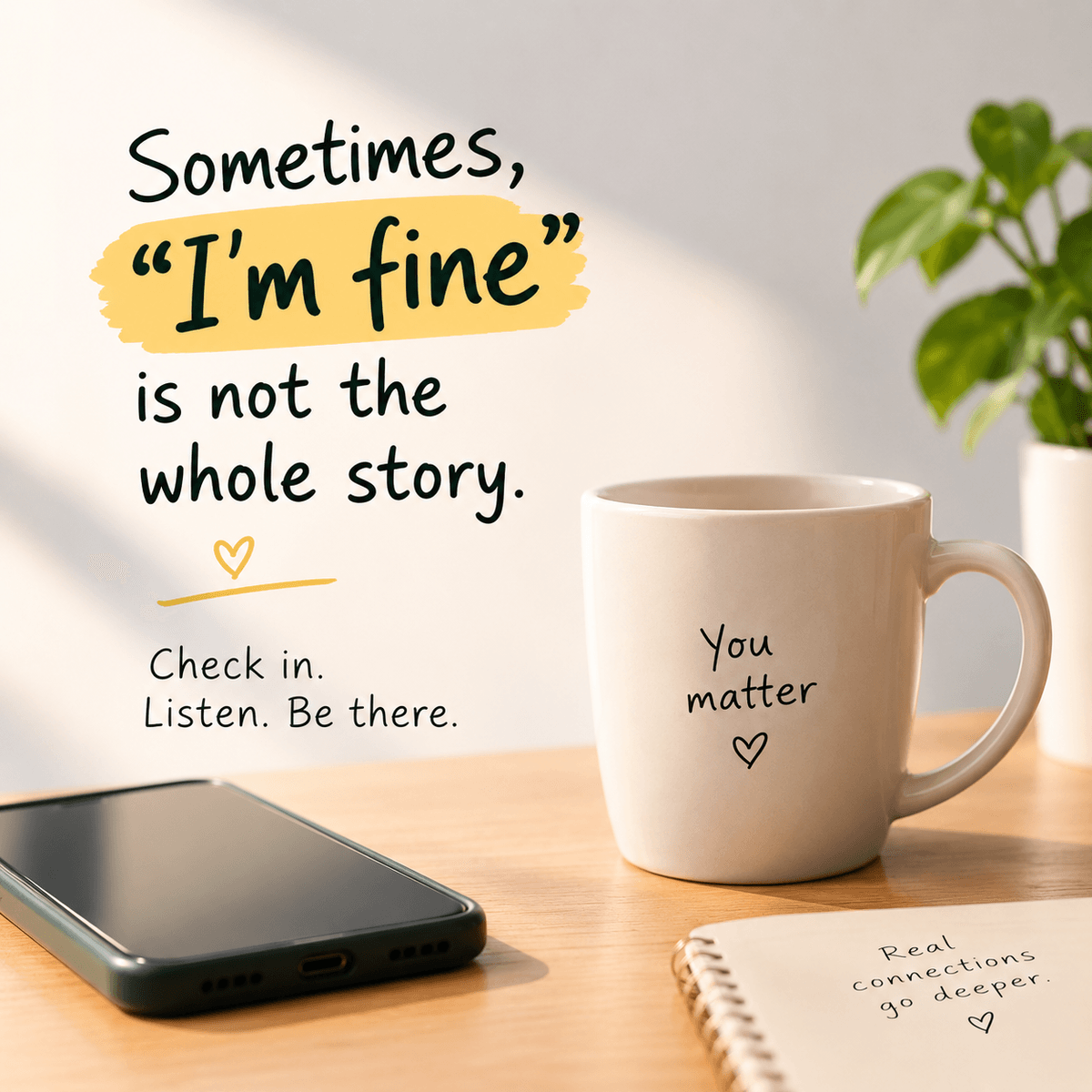 Sometime I am fine is not the whole story.