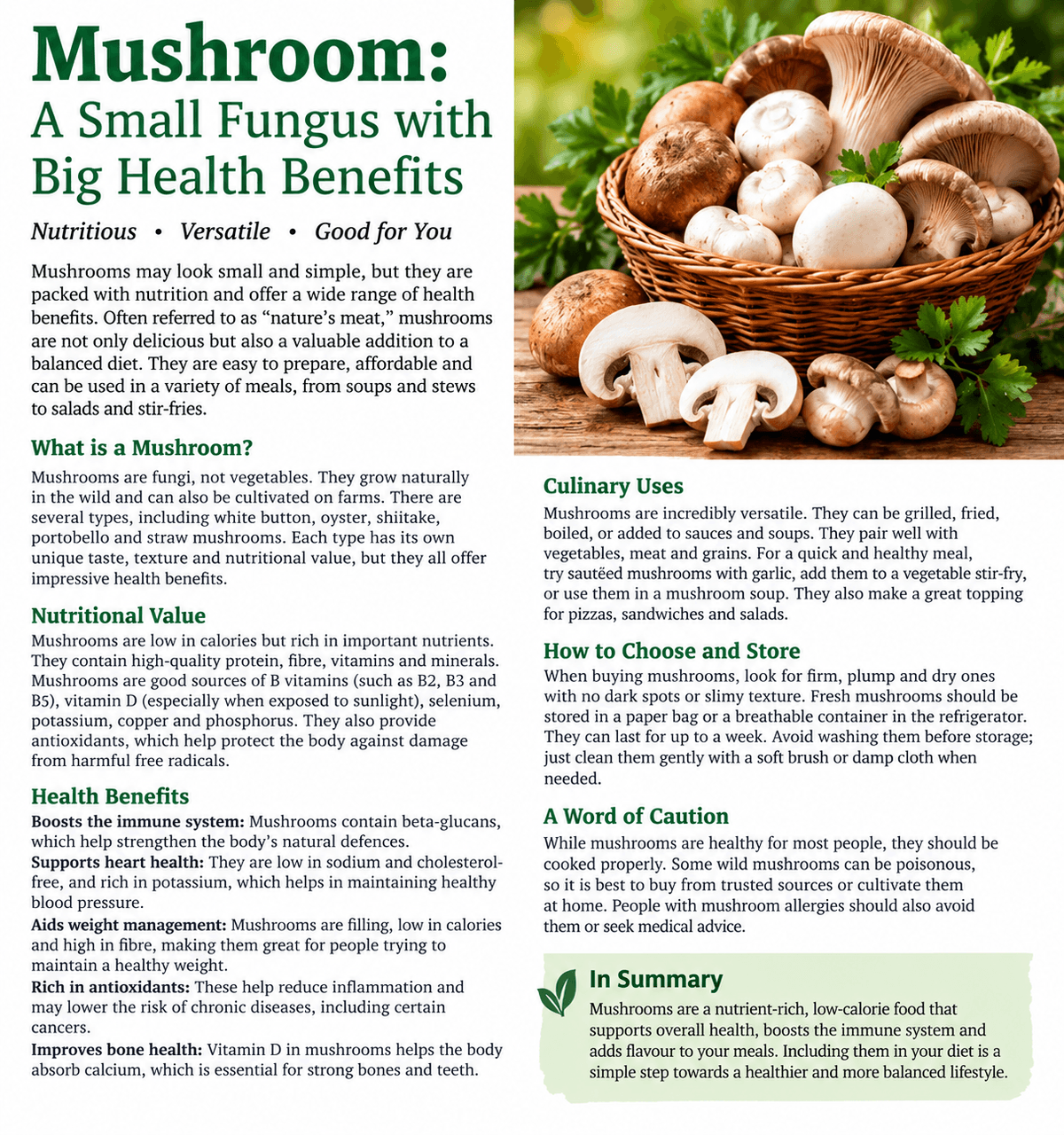 Mushrooms: Little Fungi, Huge Benefits