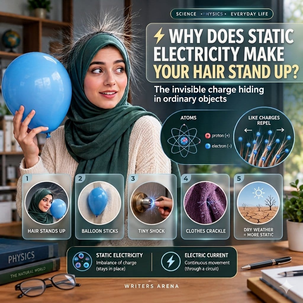 ⚡ WHY DOES STATIC ELECTRICITY MAKE YOUR HAIR STAND UP?