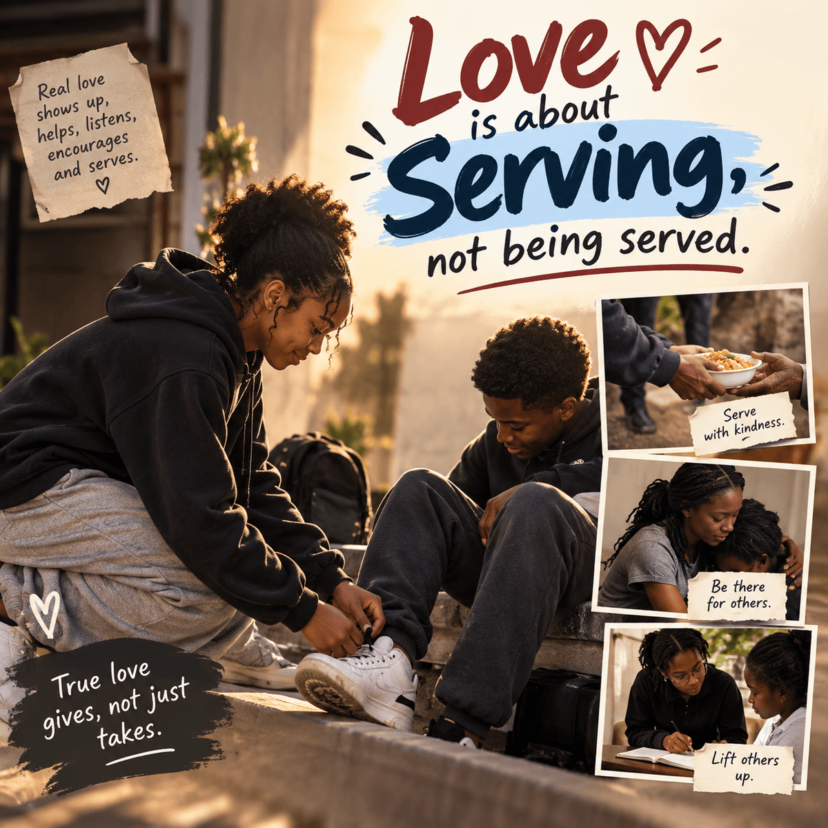 LOVE IS ABOUT SERVING, NOT BEING SERVED.