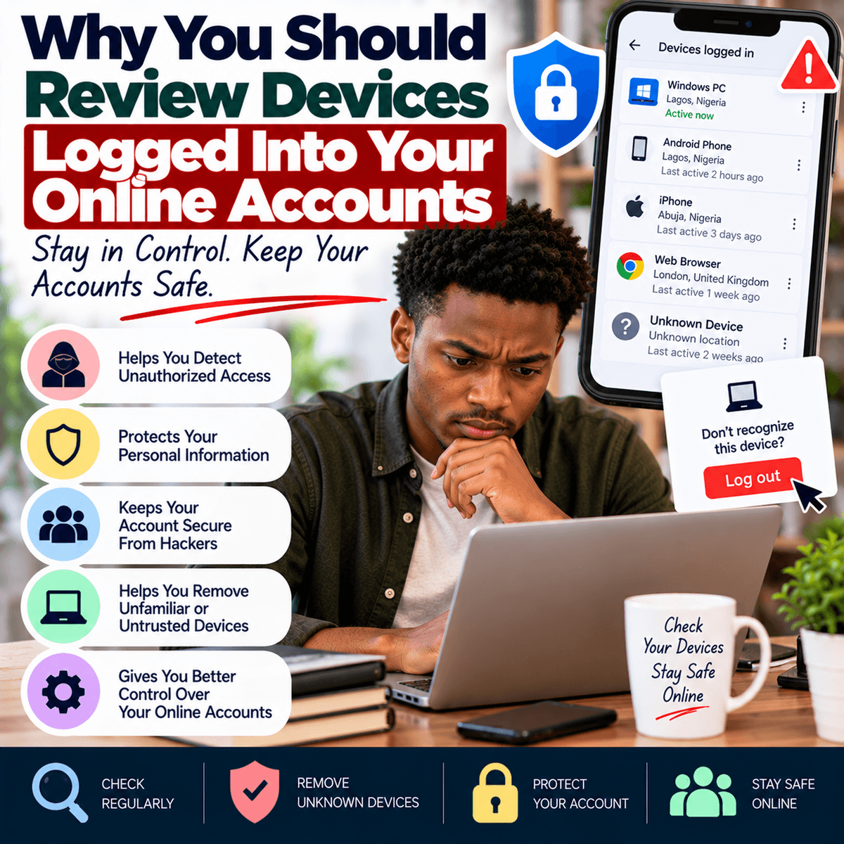 Why You Should Review Devices Logged Into Your Online Accounts