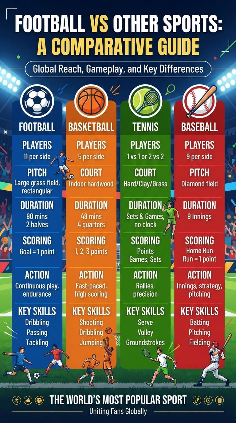 Football compared to other sports