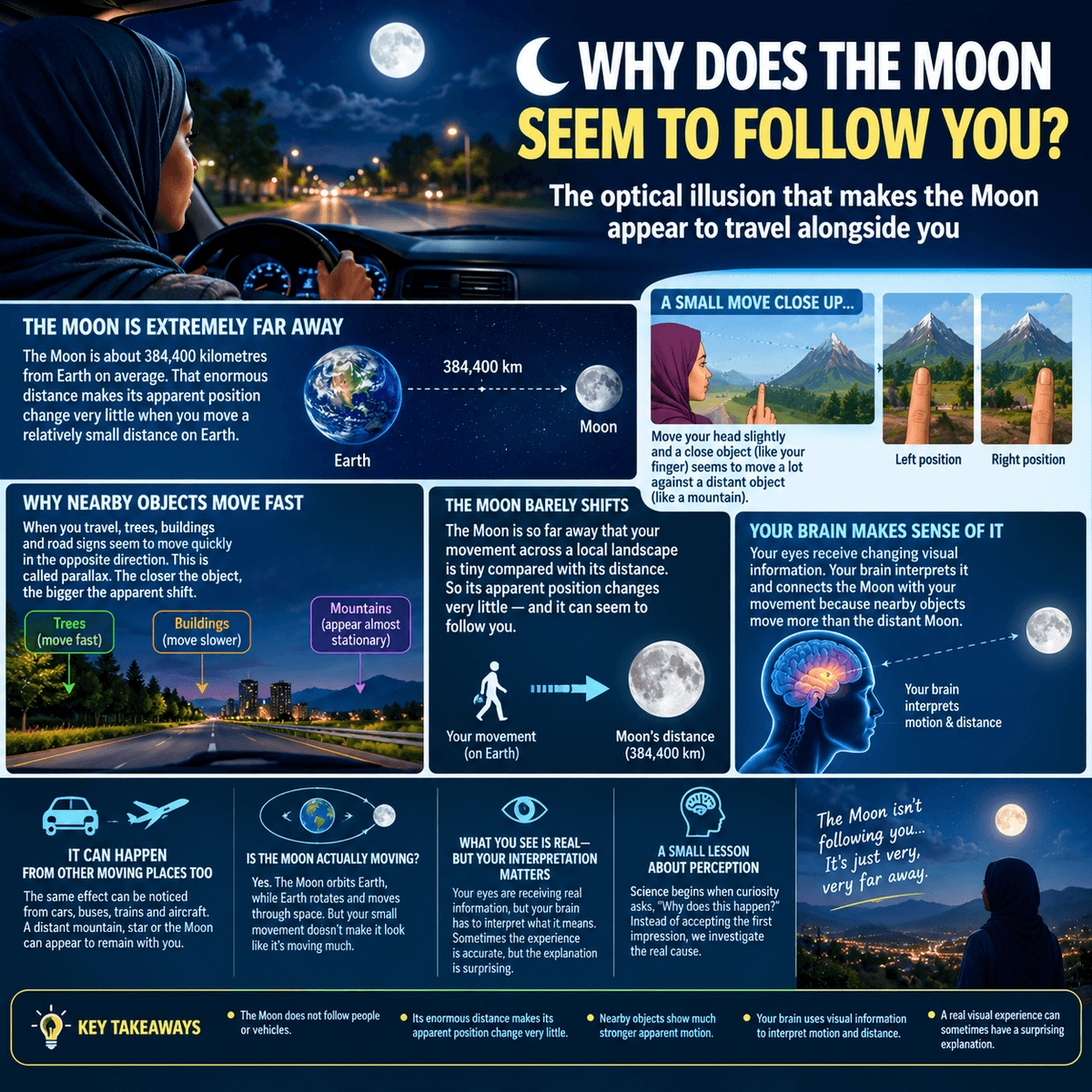 WHY DOES THE MOON SEEM TO FOLLOW YOU?