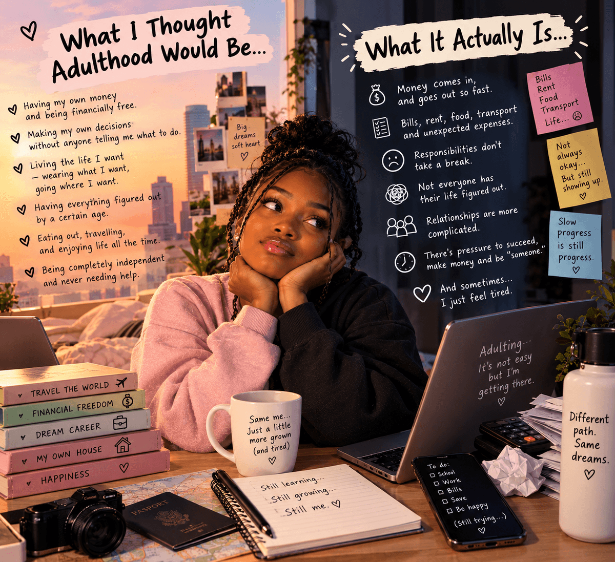 What I Thought Adulthood Would Be vs. What It Actually Is