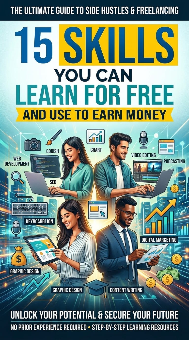 15 SKILLS YOU CAN LEARN FOR FREE AND USE TO EARN MONEY